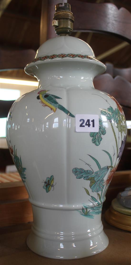 Hand decorated Paris porcelain lamp bottle